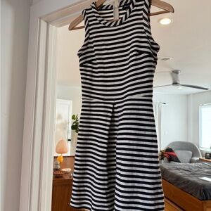 Madewell Striped Black and White Sleeveless Dress